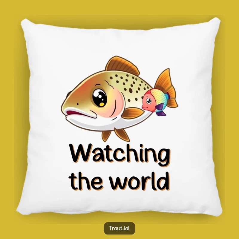 Funny Wide-Eyed Trout Pillow: Cozy Up with Curiosity and Underwater Comfort