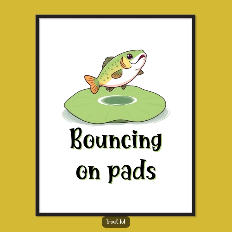 Funny Bouncing Trout Digital Art: Instant Splash of Aquatic Playfulness!