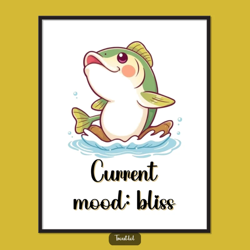 Funny Giggling Trout Digital Art: Instant Aquatic Chuckles for Your Space!