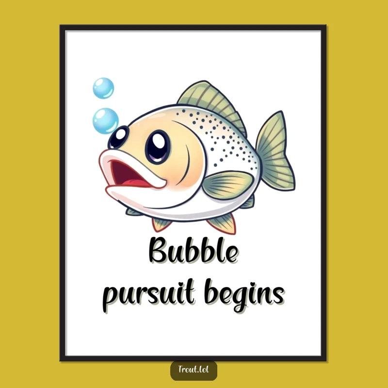 Funny Excited Trout Digital Art: High-Resolution Humor for Your Space