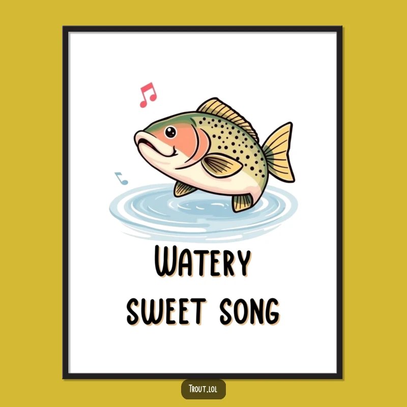 Funny Humming Trout Digital Art: Instant Aquatic Melody for Your Walls!