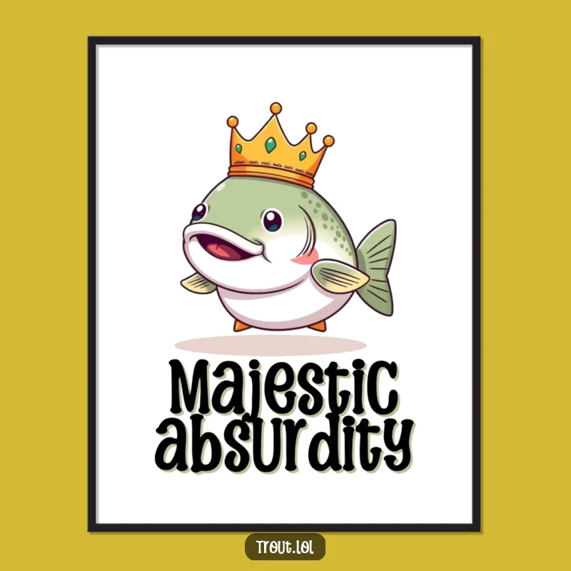 Funny Regal Trout Crown Digital Art - Smug Decor Gift