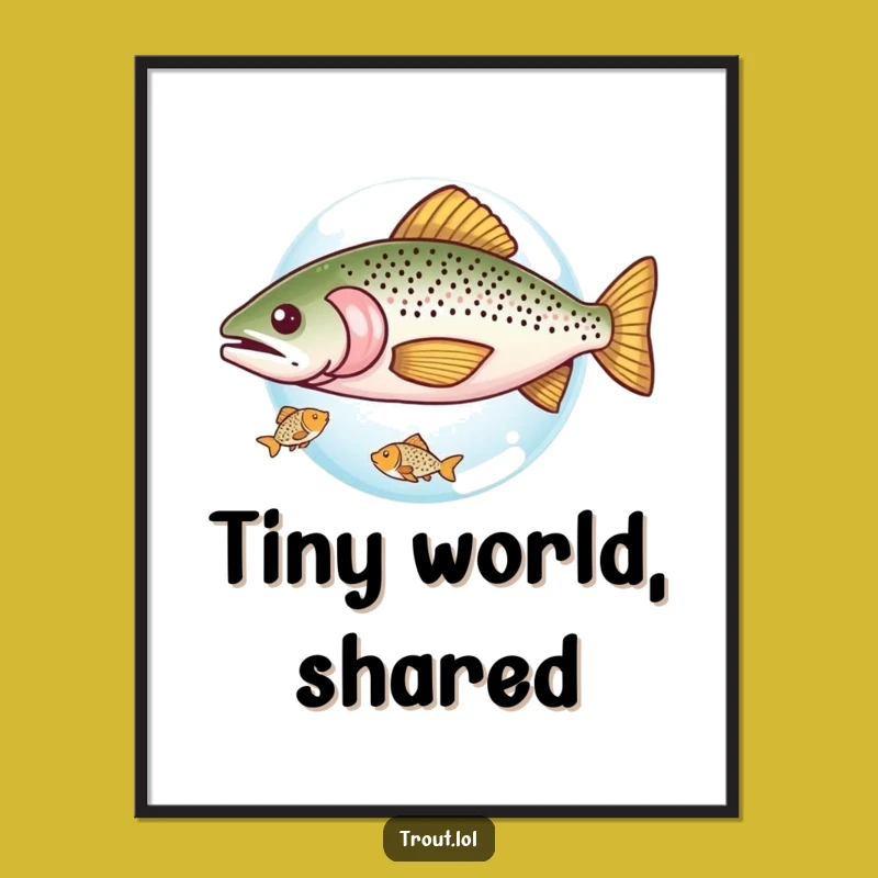 Funny Sharing Trout Digital Print: Instantly Download this Heartwarming Fish Art
