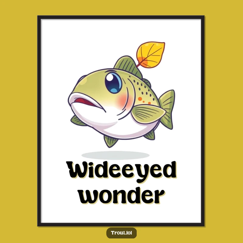 Funny Surprised Trout Digital Art - Instant Hilarious Wildlife Decor