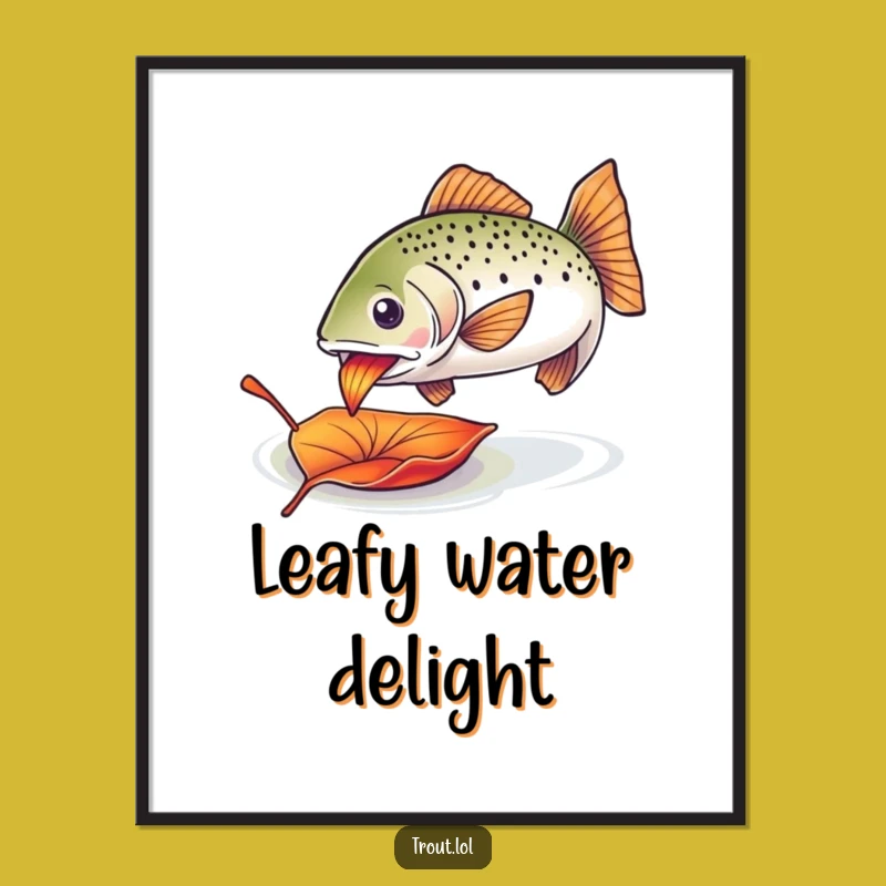 Funny Trout Leaf Digital Art: Instant Natural Cheer!