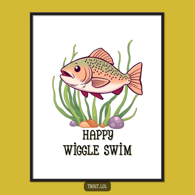 Funny Happy Wiggle Trout Digital Art - Instant Joy & Funny Gift!