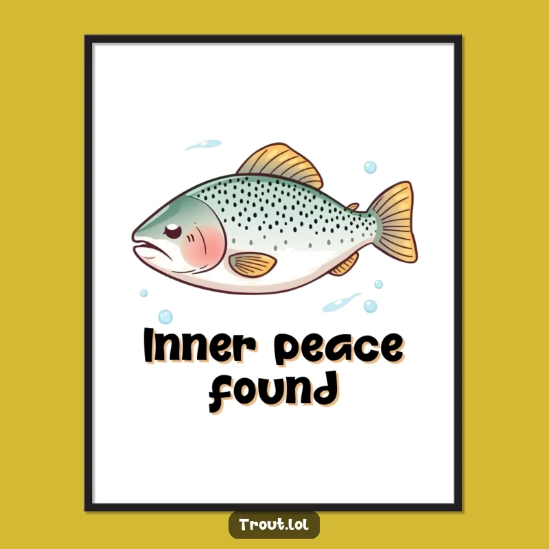 Funny Serene Trout Float Digital Art - Instant Calm & Funny Gift!