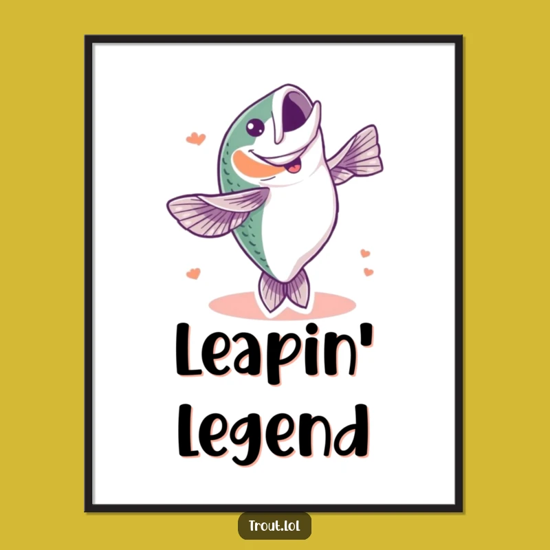 Funny Trout Flip Digital Art: High-Res Hilarious Angler's Celebration Downloadable Print Gift