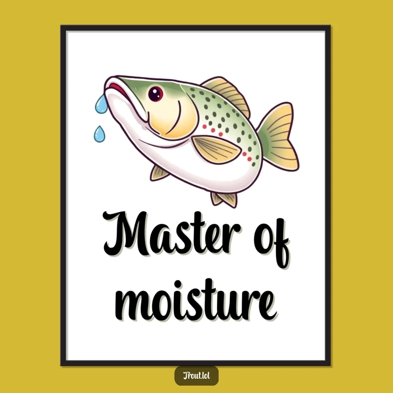 Funny Trout Water Drop Digital Art - Instant Hilarious Catch for Your Walls
