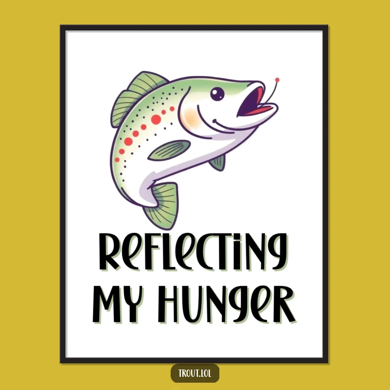 Funny Chasing Trout Digital Art Print - Instant Energy for Your Walls!