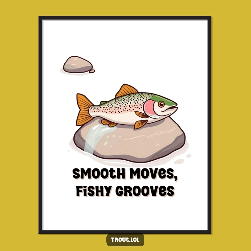 Funny Trout River Slide Digital Art - Instant Aquatic Humor for Your Walls