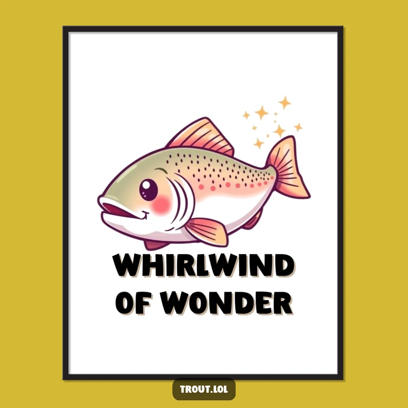 Funny Sparkly Trout Digital Art: Magical Enchantment for Your Walls