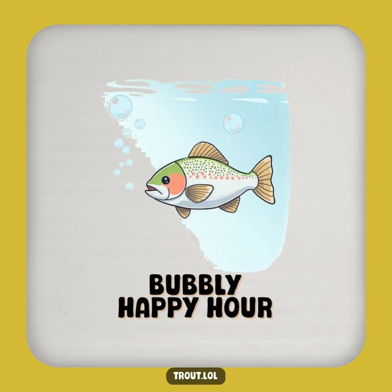 Funny Bubble Trout Coaster Set: Protect Surfaces with Hilarious Underwater Fun