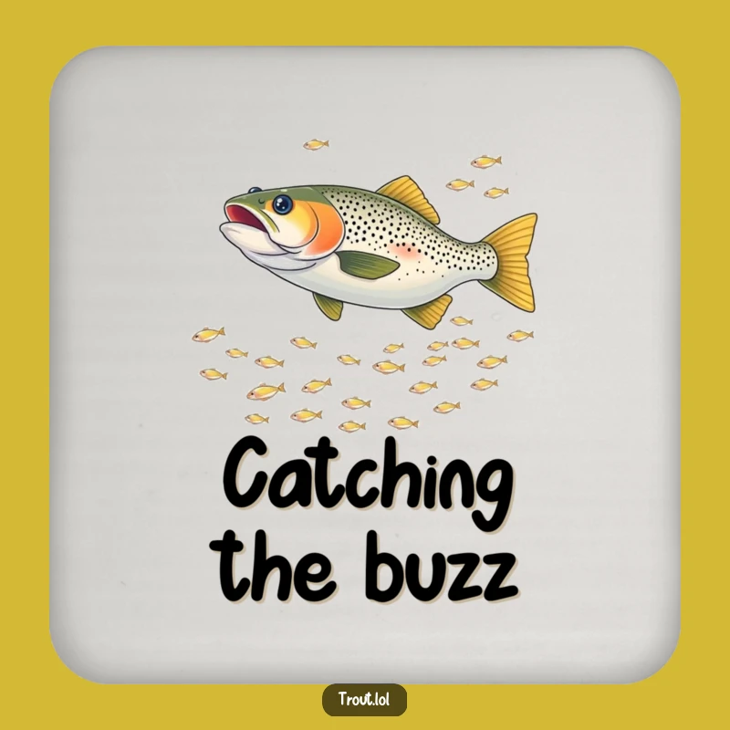 Funny Chasing Trout Coaster Set: Protect Surfaces with Hilarious Aquatic Action