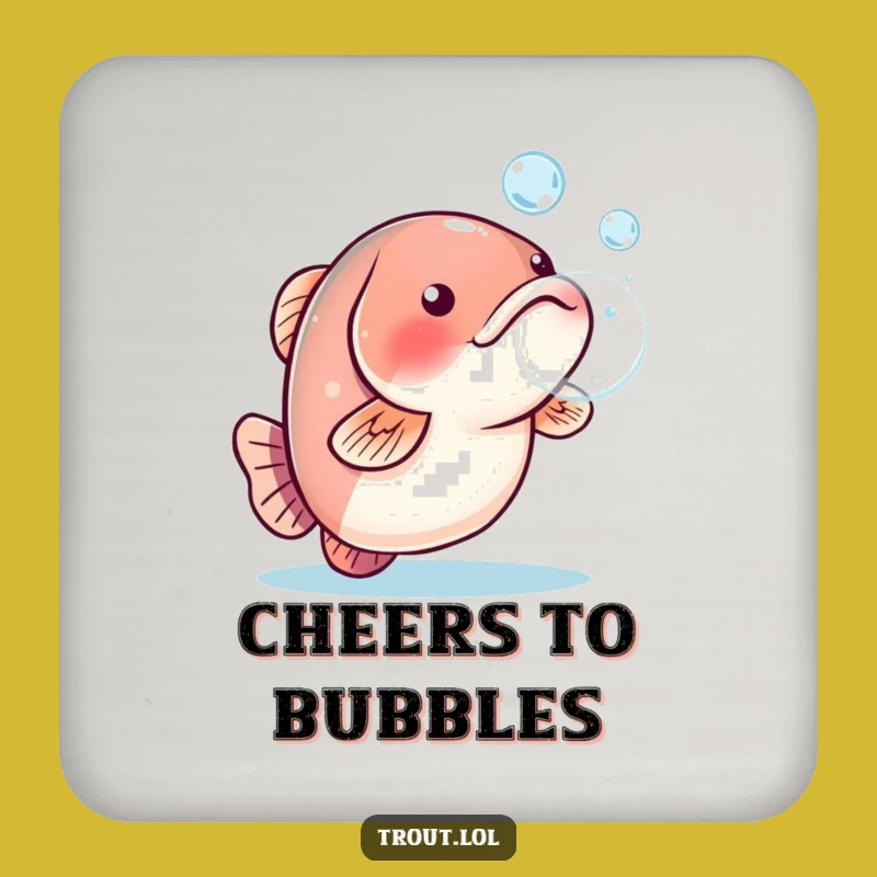 Funny Trout Bubble Coaster - Playful Table Top Gift