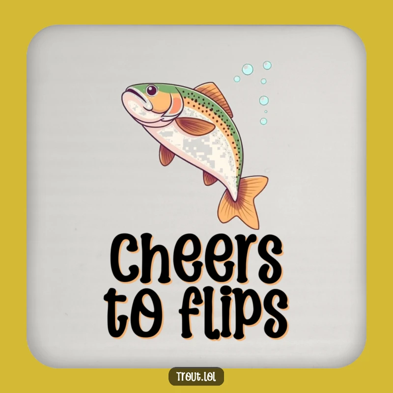 Funny Flipping Trout Coaster: Protect Surfaces with Aquatic Artistry