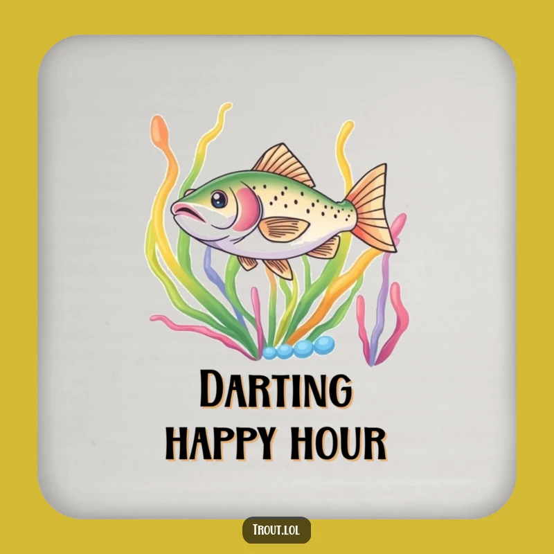 Funny Trout Darting Coaster - Aquatic Table Protection, Whimsical Gift