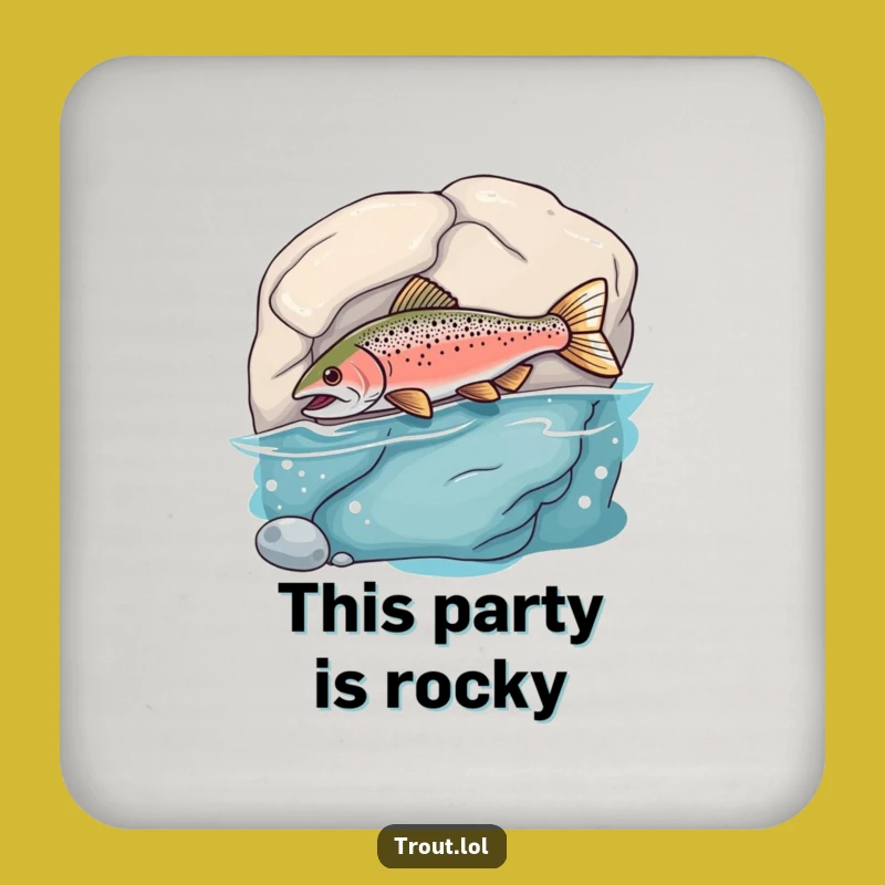 Funny Bumping Trout Coaster: Protect with Humor, Goofy Fish, Great Funny Gift