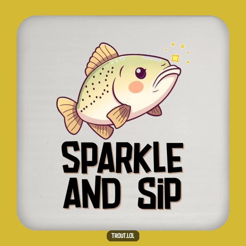 Funny Chasing Trout Coaster: Playful Fish & Light Drink Protector, Gift