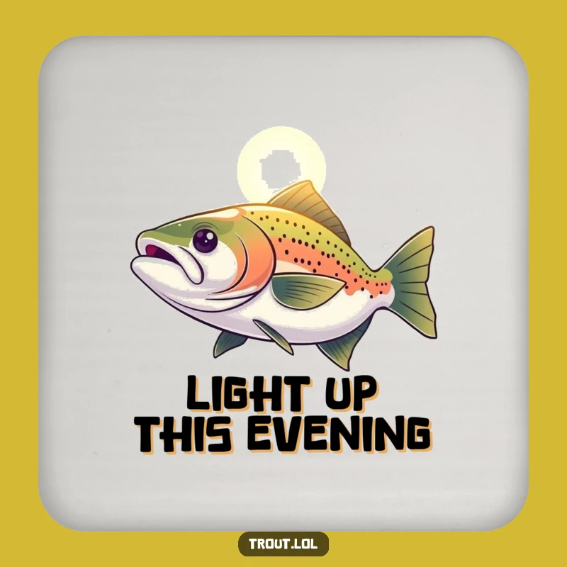 Funny Determined Trout Coaster: Protect with Purpose, Hopeful Fish, Great Funny Gift