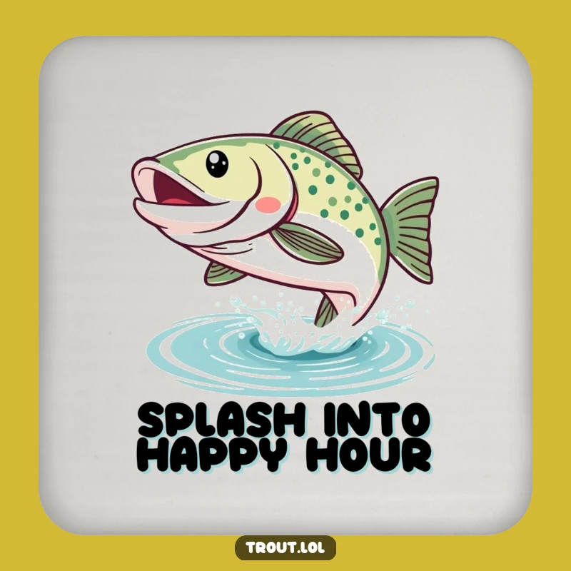 Funny Kawaii Trout Leap Coasters: Protect Surfaces with Aquatic Joy