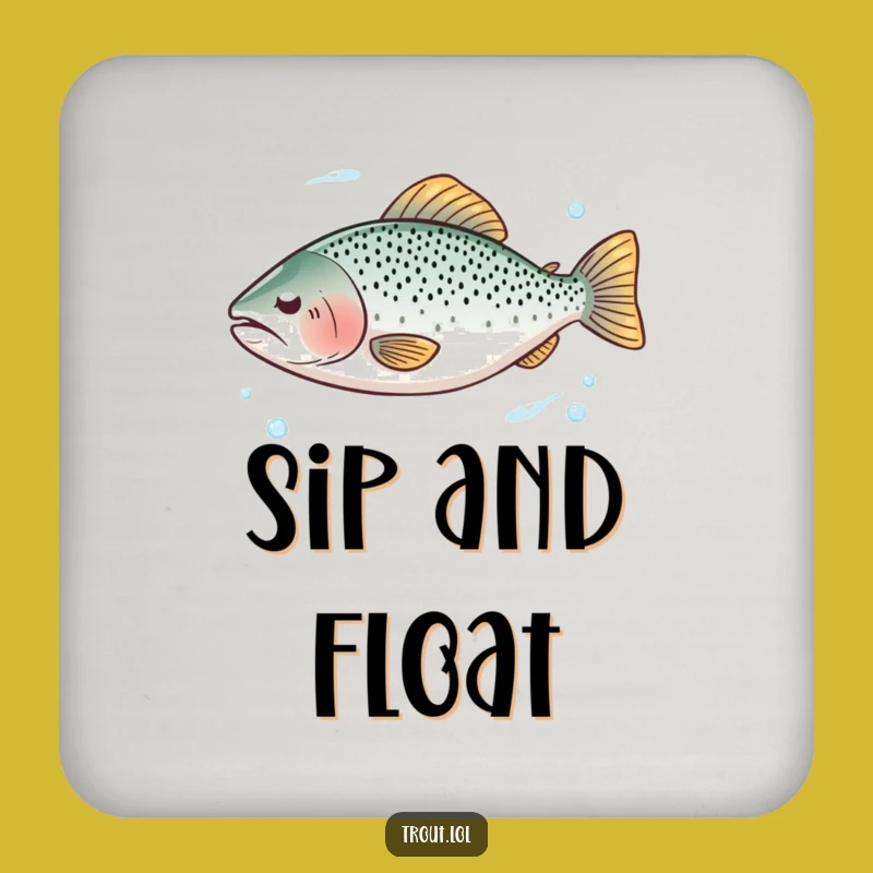 Funny Serene Trout Float Coaster Set - Protect Surfaces with Peace & Funny Gift!