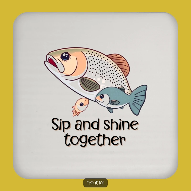 Funny Sharing Trout Coaster - Protect Surfaces with Aquatic Kindness