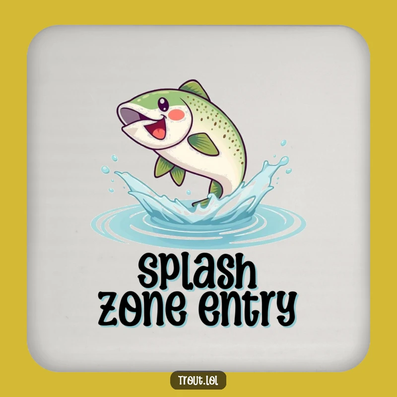 Funny Splashy Trout Coaster Set: Protect Surfaces with Hilarious Aquatic Charm