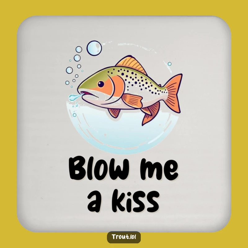 Funny Trout Bubbles Drink Coaster: Underwater Fish Blowing Rings - Stylish Protection