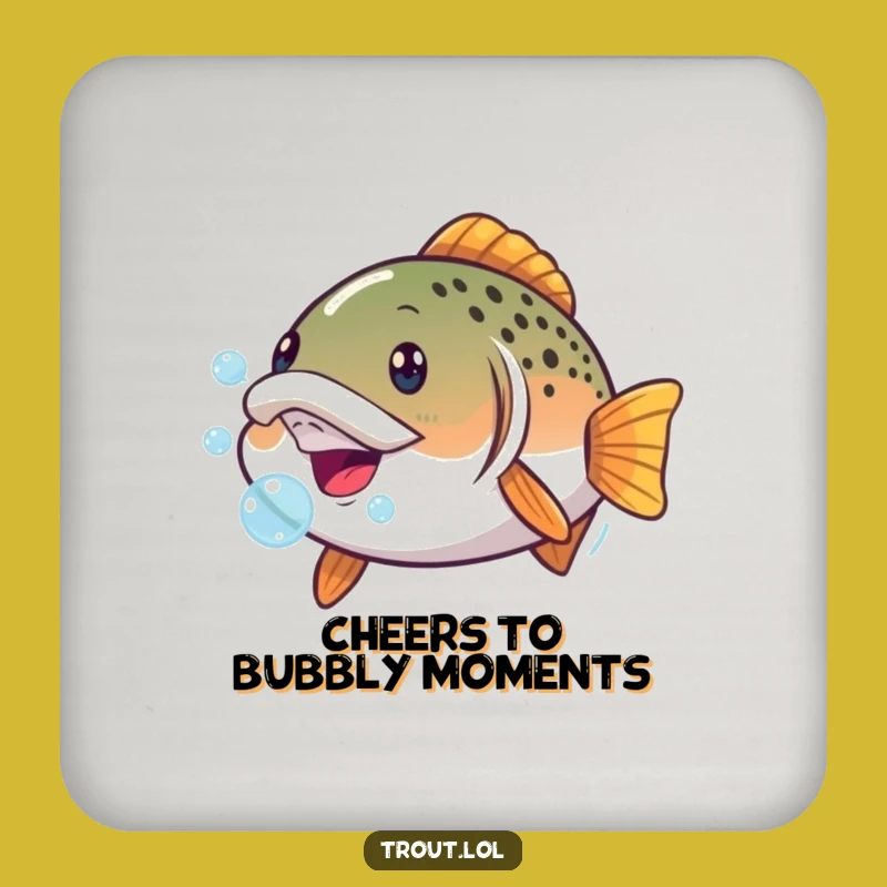 Funny Trout Face Coaster - Protect Surfaces with Aquatic Silliness