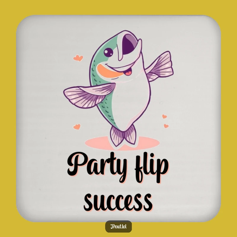 Funny Trout Flip Drink Coaster: Hilarious Protection for Surfaces Gift for Anglers