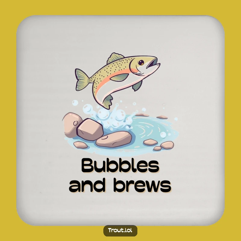 Funny Trout Leap Coasters: Playful Stream Protectors, Humorous Gift Set