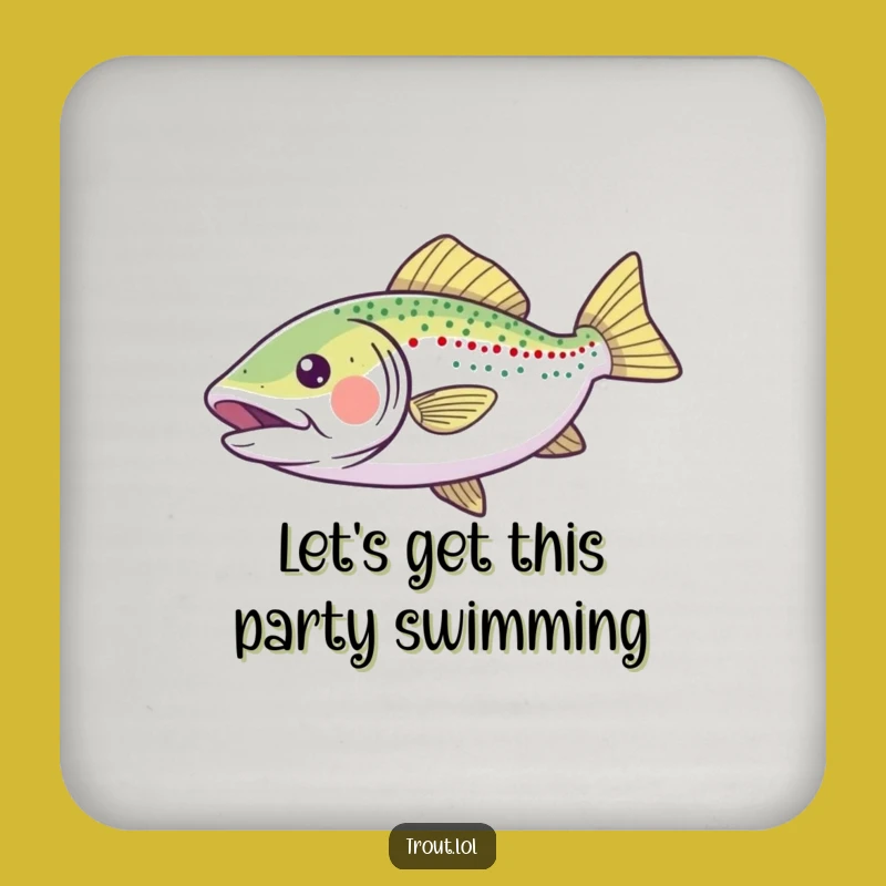 Funny Gliding Trout Coaster: Protect Surfaces with this Joyful Fish, Great Funny Gift