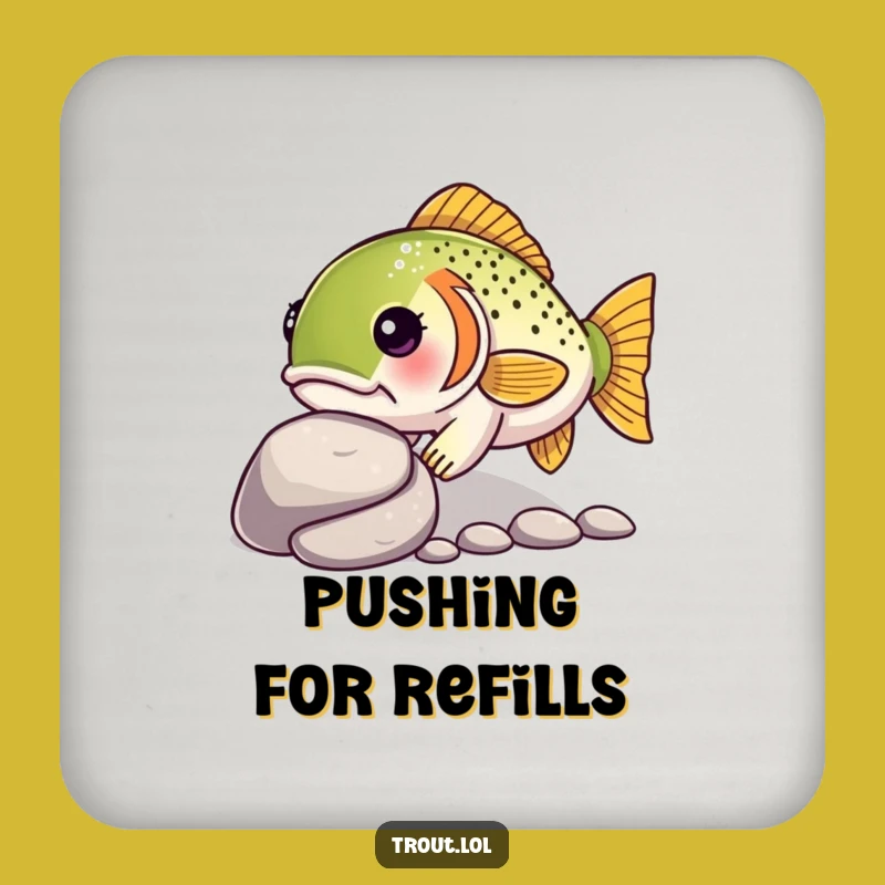 Funny Kawaii Trout Coasters: Determined Style, Perfect Aquatic Gift Set