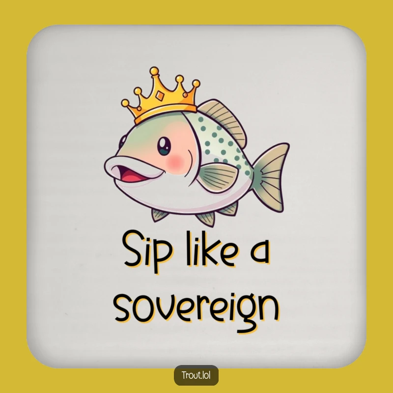 Funny Royal Trout Coaster Set: Protect Surfaces with Hilarious Regal Charm