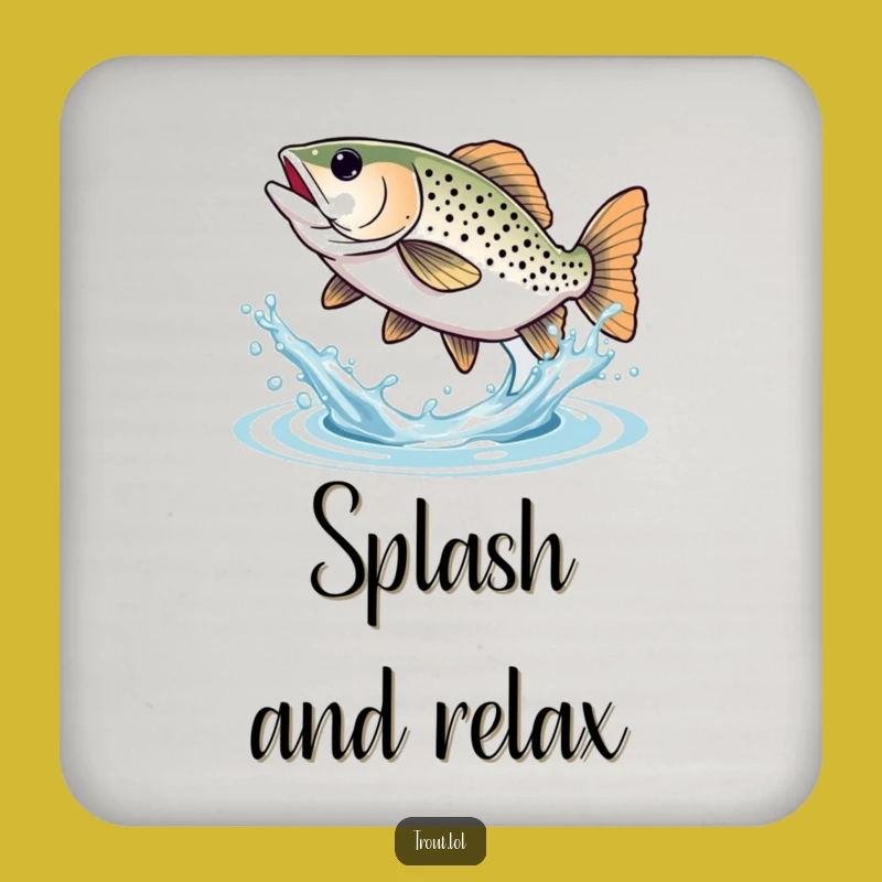 Funny Trout Splash Drink Coaster Set: Protect Surfaces with Fish Tail Fun, Perfect Funny Gift