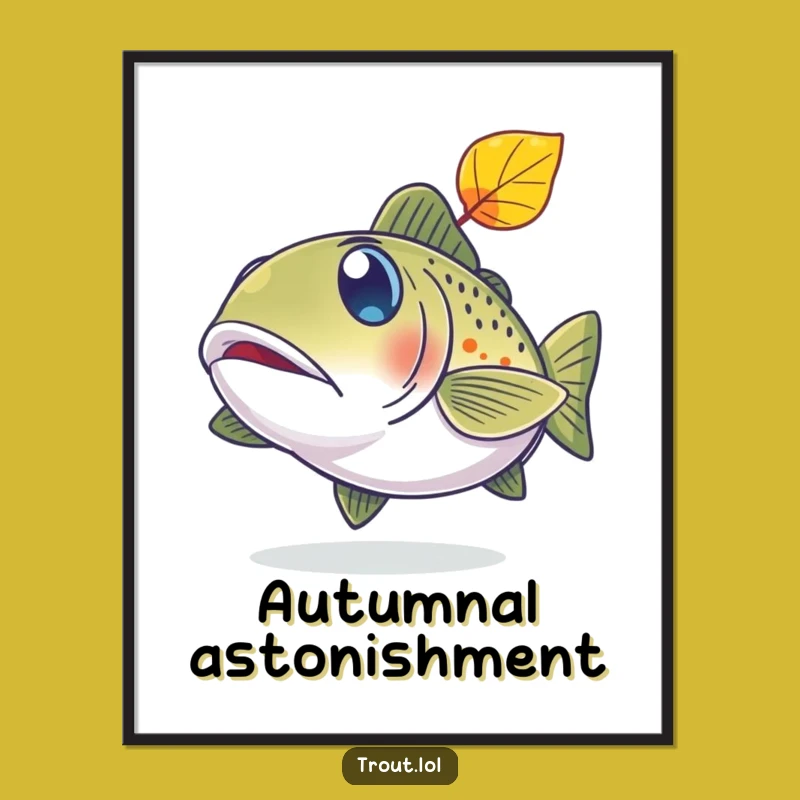 Funny Surprised Trout Poster - Hilarious Wildlife Reaction Art