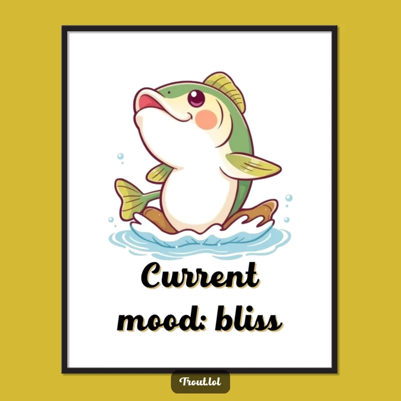 Funny Giggling Trout Poster: Bring Aquatic Chuckles to Your Walls!