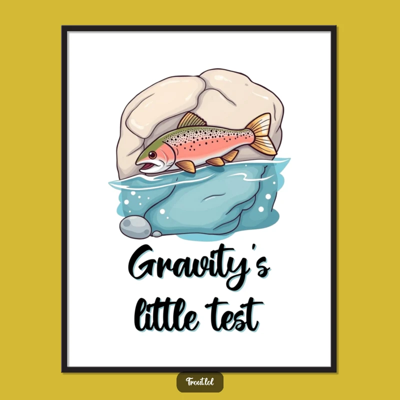 Funny Bumping Trout Poster: Decorate with Humor, This Clumsy Fish Makes a Funny Gift