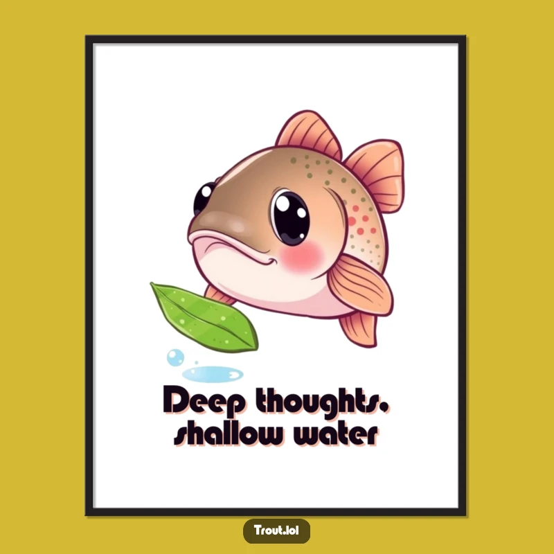 Funny Curious Trout Poster: Bring Whimsy Home with this Hilarious Fish Wall Art