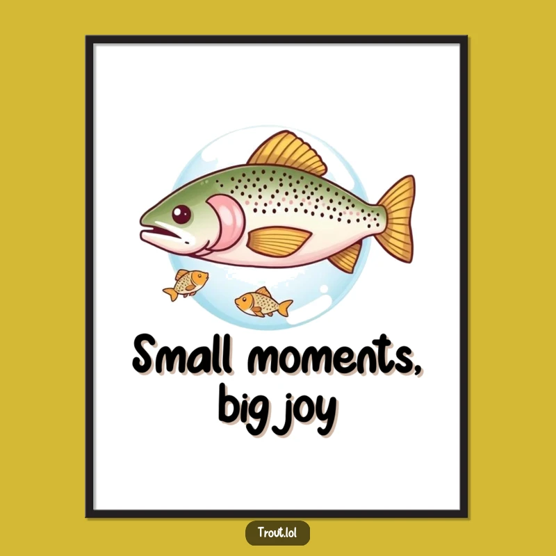 Funny Sharing Trout Poster: Decorate with Heart and Humor using this Fish Art