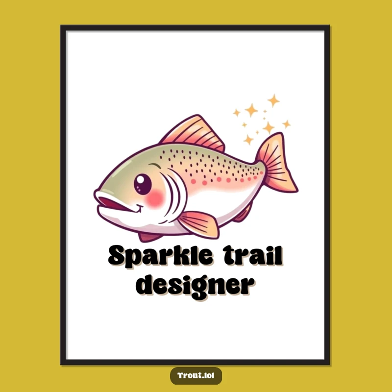 Funny Sparkly Trout Poster: Bring Magical Art and Humor Home