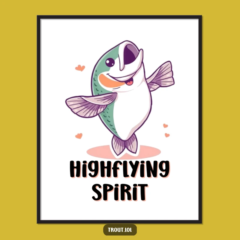 Funny Trout Flip Poster: Vibrant & Hilarious Angler's Celebration Art Print Gift