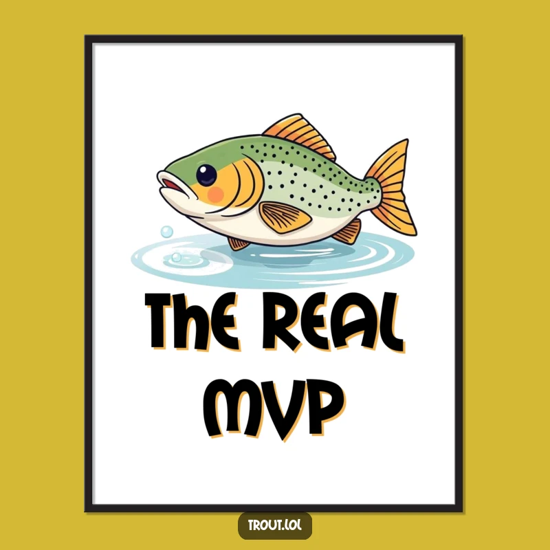 Funny Trout Reflection Wall Art: Bring Playful Aquatic Humor to Your Decor