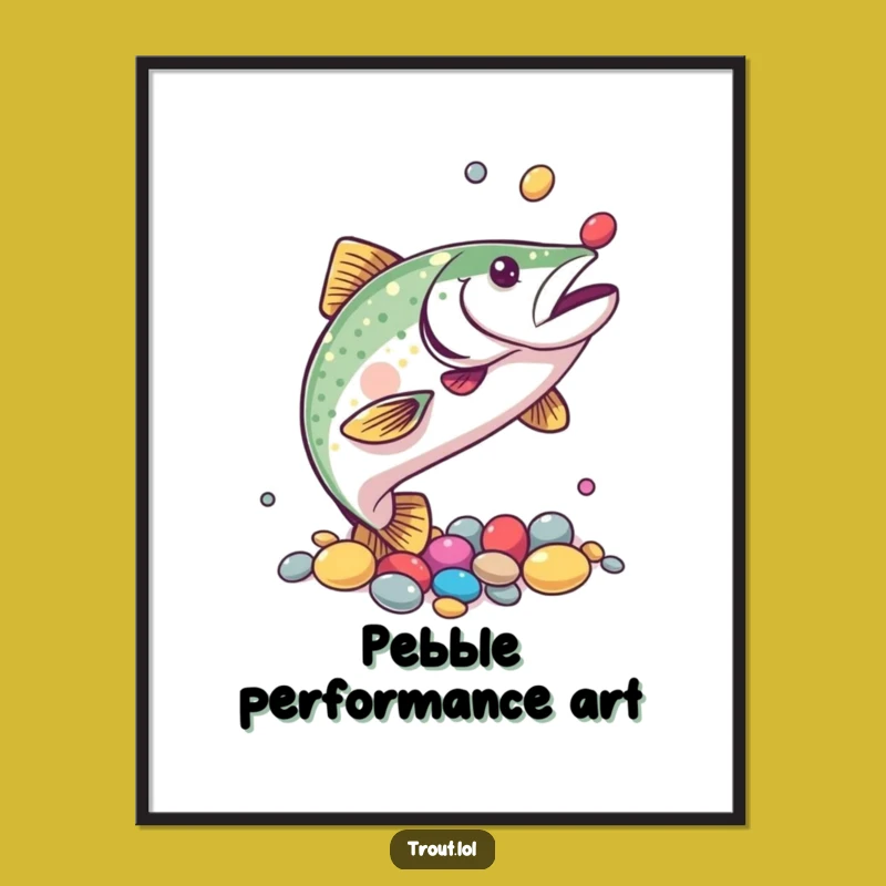 Funny Trout Juggling Poster: Bring Playful Art and Humor Home