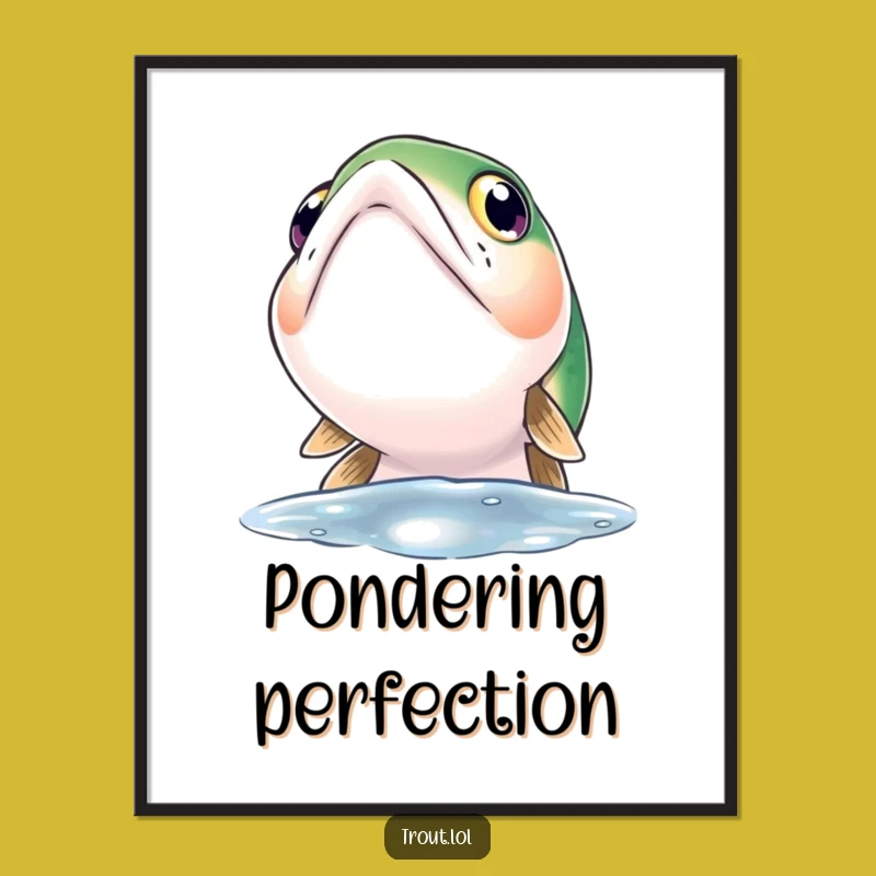 Funny Curious Trout Poster: Wide Eyes Gazing Upward - Intriguing Wall Art