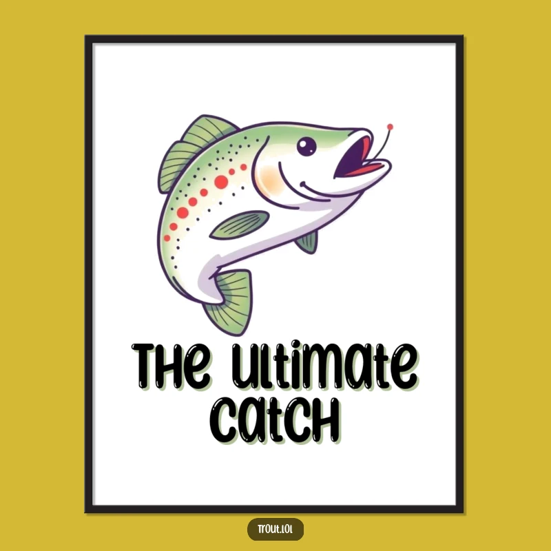 Funny Chasing Trout Poster - Add a Dynamic Splash of Humor!
