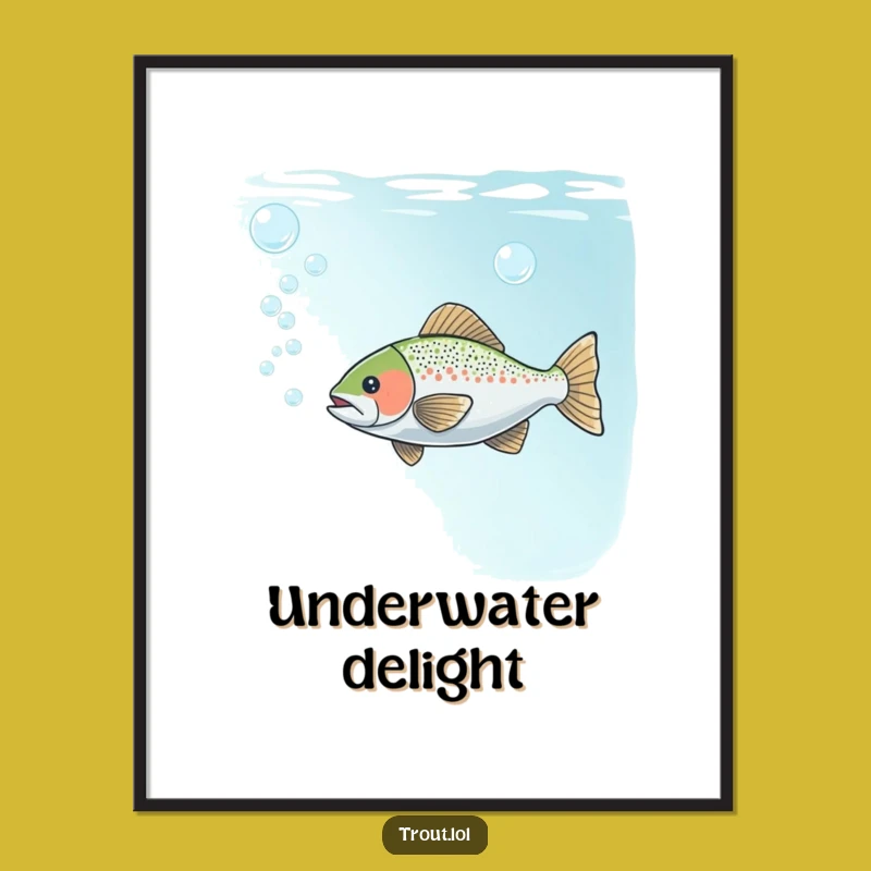 Funny Bubble Trout Poster: Decorate with Playful Underwater Charm and Art
