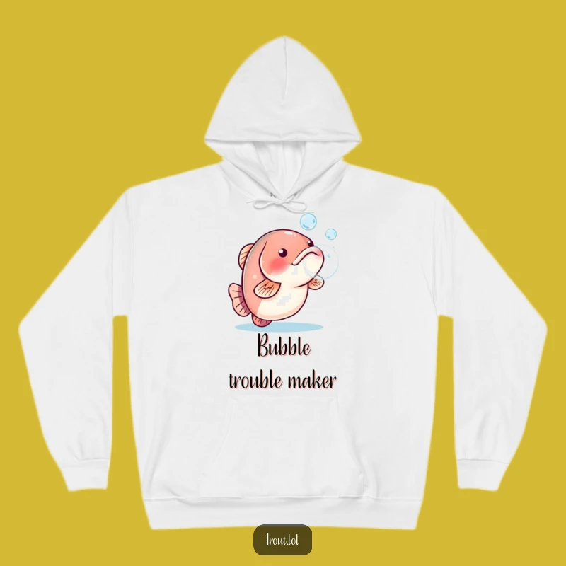 Funny Trout Bubble Hoodie - Cozy Playful Fish Gift