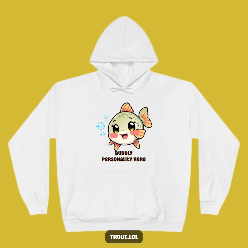 Cozy Funny Kawaii Trout Bubbles Hoodie: Snuggle Up with Playful Aquatic Humor